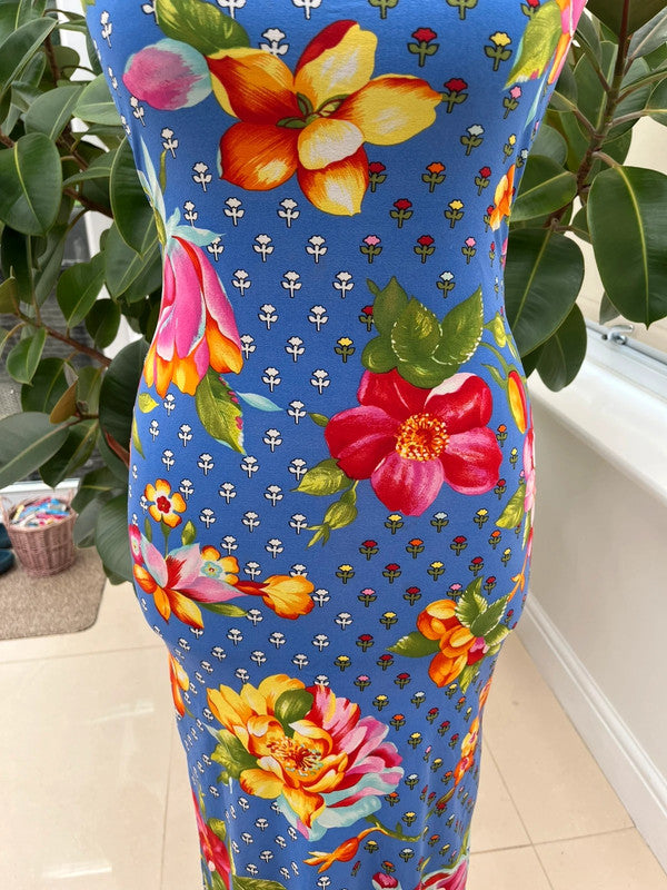 Vintage Gianni Versace Bodycon Floral Dress - IT 38 UK 10