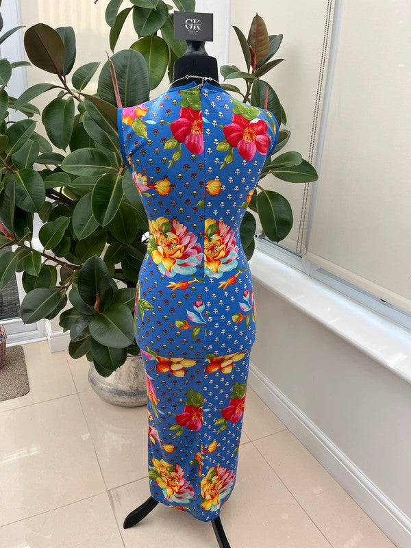 Vintage Gianni Versace Bodycon Floral Dress - IT 38 UK 10