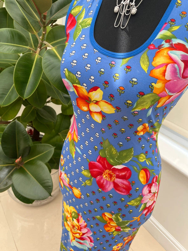 Vintage Gianni Versace Bodycon Floral Dress - IT 38 UK 10