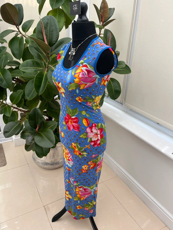 Vintage Gianni Versace Bodycon Floral Dress - IT 38 UK 10