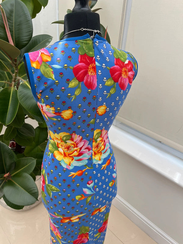 Vintage Gianni Versace Bodycon Floral Dress - IT 38 UK 10