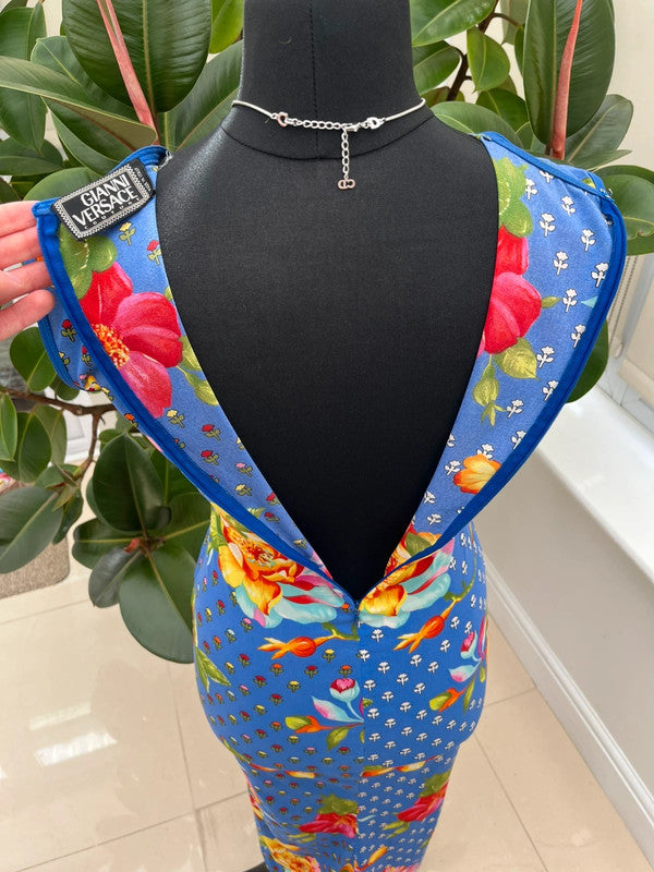 Vintage Gianni Versace Bodycon Floral Dress - IT 38 UK 10