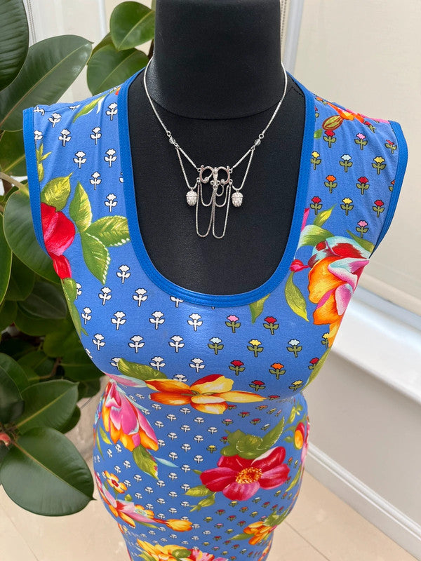 Vintage Gianni Versace Bodycon Floral Dress - IT 38 UK 10