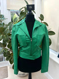Vintage Gianni Versace Green Lambskin Leather Jacket 1985 IT40