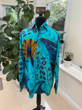 S/S 1999 Gucci by Tom Ford Blue Psychedelic Floral Button Up Men's Shirt Size M