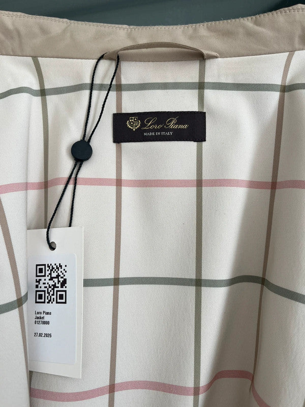 Loro Piana Suede Trim Sebring Windmate Storm System Rain Coat - Beige 2XL - RRP $3750