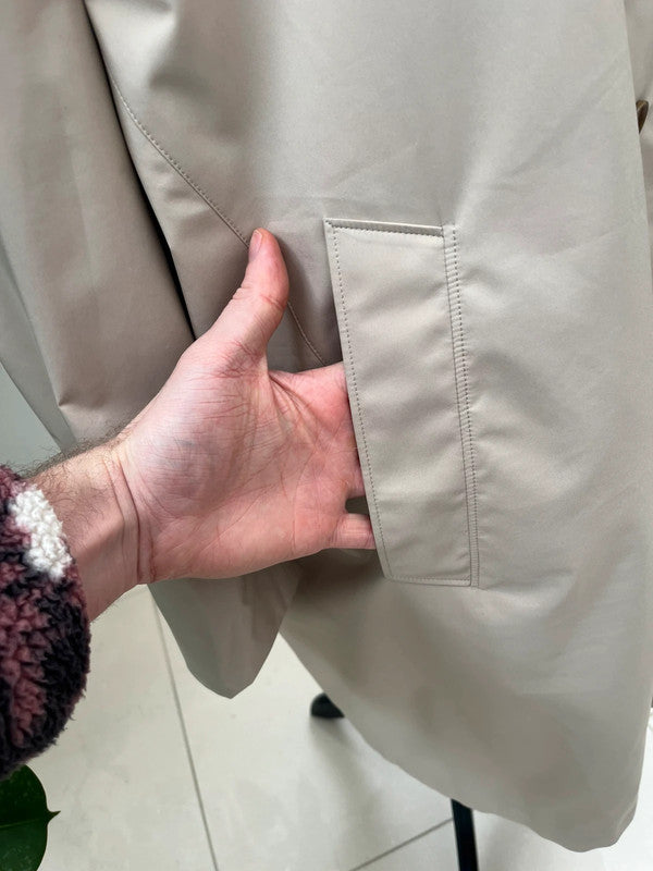 Loro Piana Suede Trim Sebring Windmate Storm System Rain Coat - Beige 2XL - RRP $3750
