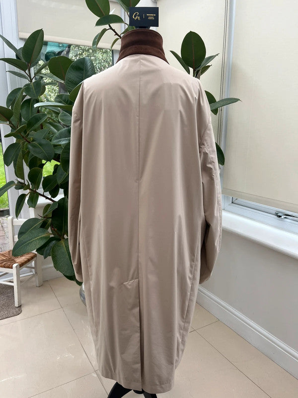 Loro Piana Suede Trim Sebring Windmate Storm System Rain Coat - Beige 2XL - RRP $3750