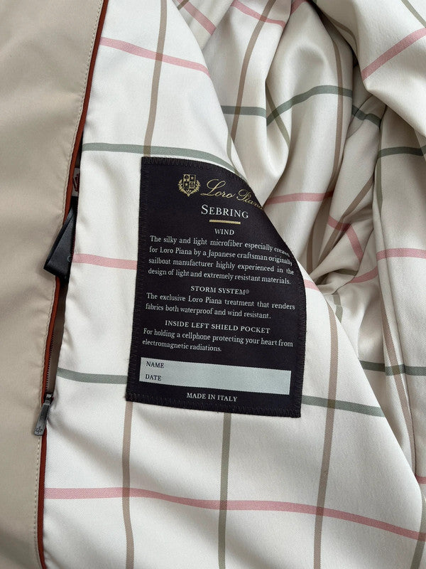 Loro Piana Suede Trim Sebring Windmate Storm System Rain Coat - Beige 2XL - RRP $3750