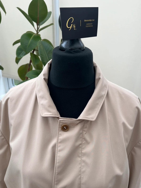 Loro Piana Suede Trim Sebring Windmate Storm System Rain Coat - Beige 2XL - RRP $3750