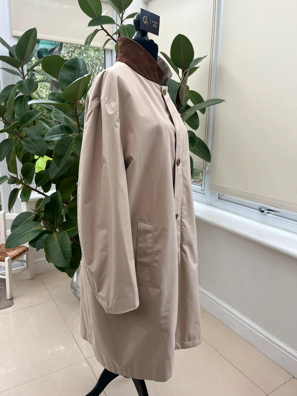 Loro Piana Suede Trim Sebring Windmate Storm System Rain Coat - Beige 2XL - RRP $3750