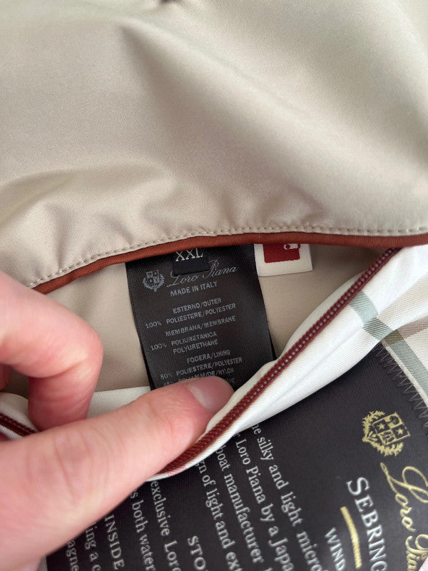 Loro Piana Suede Trim Sebring Windmate Storm System Rain Coat - Beige 2XL - RRP $3750