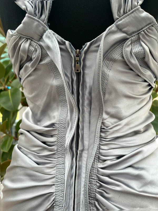 Vintage YSL by Tom ford 2003 F/W Runway Satin Halter Ruffle Dress