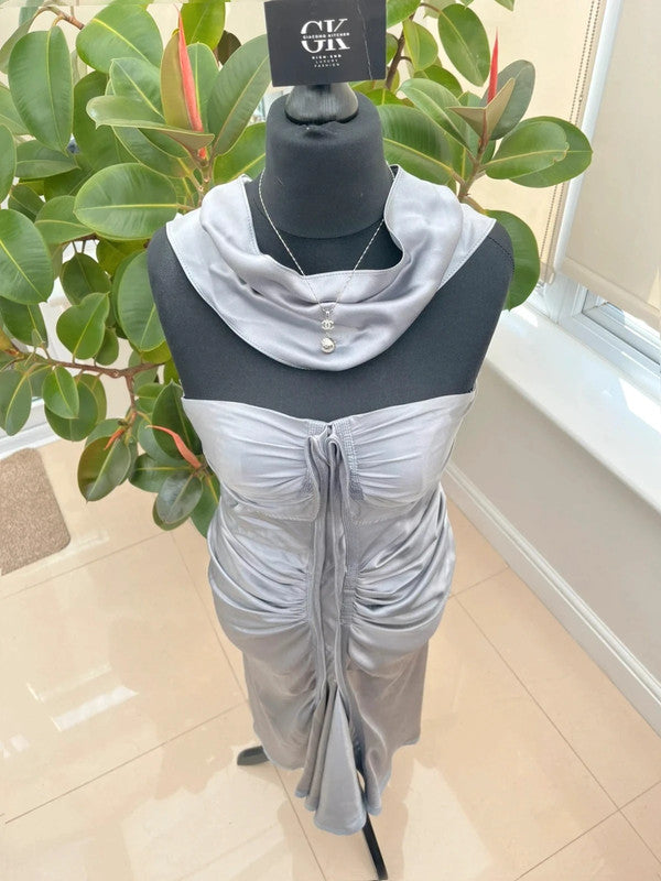 Vintage YSL by Tom ford 2003 F/W Runway Satin Halter Ruffle Dress
