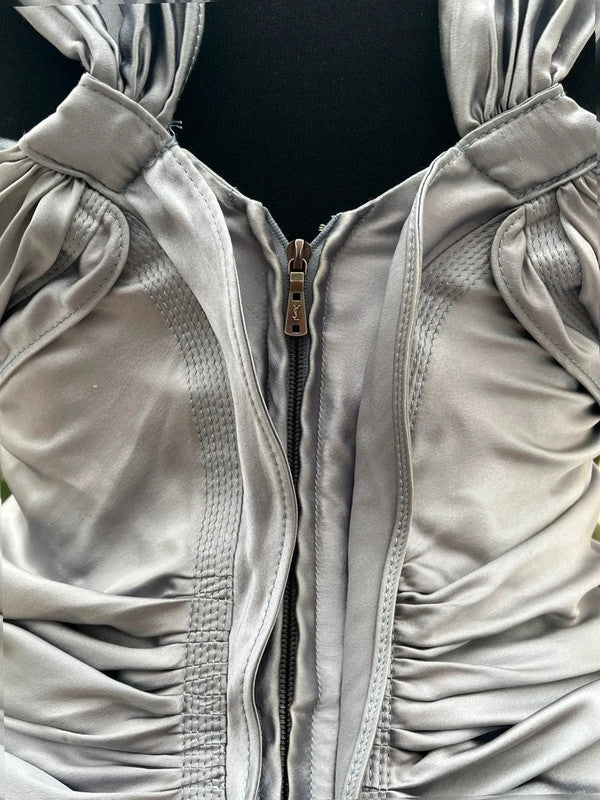 Vintage YSL by Tom ford 2003 F/W Runway Satin Halter Ruffle Dress