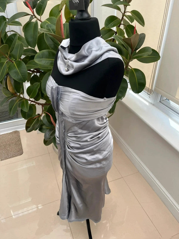 Vintage YSL by Tom ford 2003 F/W Runway Satin Halter Ruffle Dress