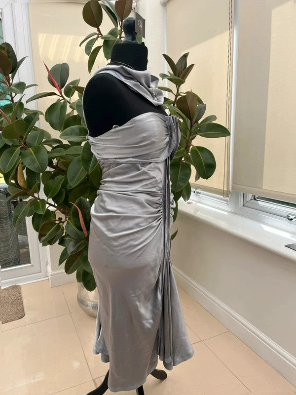 Vintage YSL by Tom ford 2003 F/W Runway Satin Halter Ruffle Dress