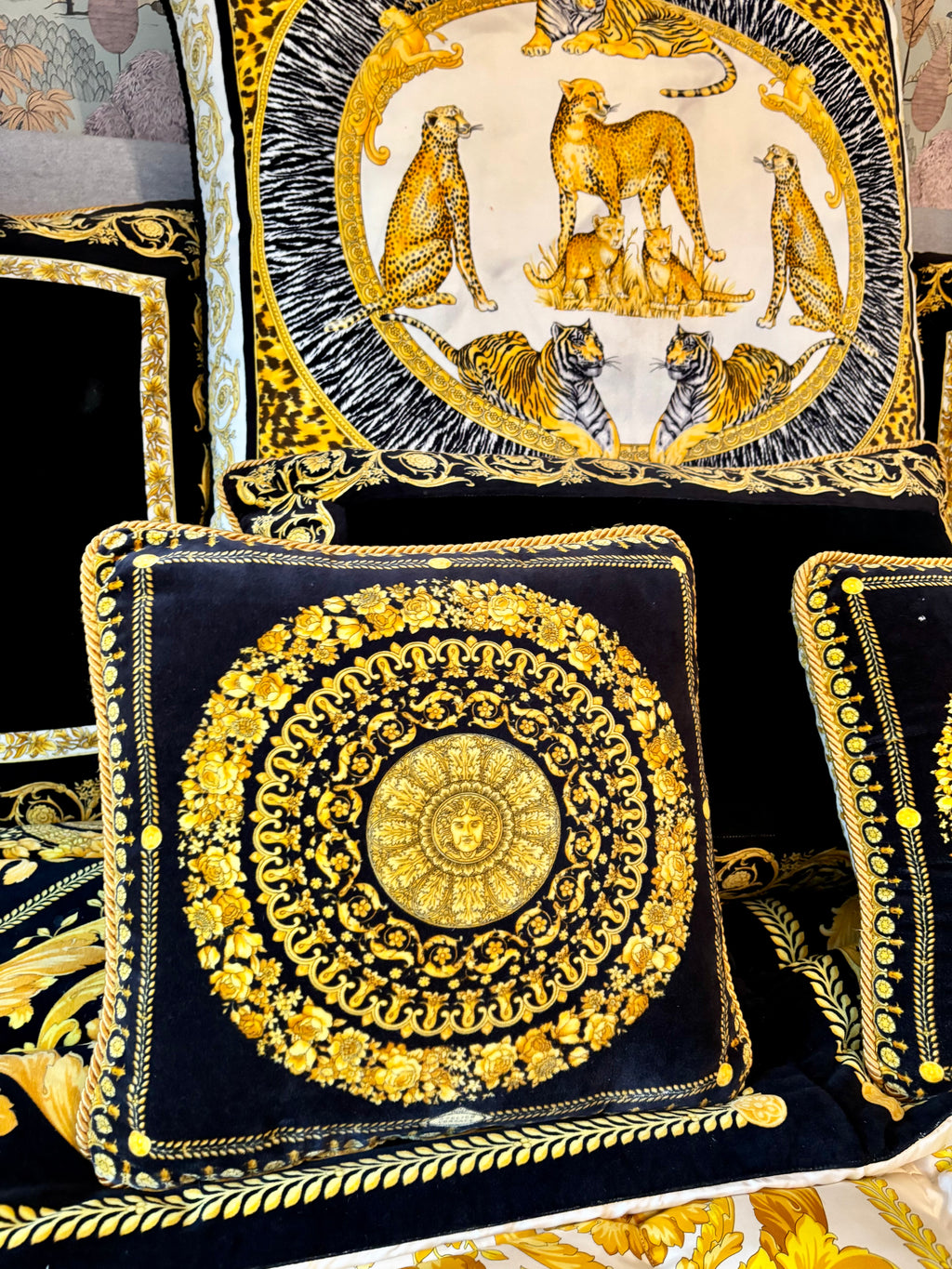 Vintage Gianni Versace Atelier Goose Down Comforter & Cushions — Luxury Bedding Set