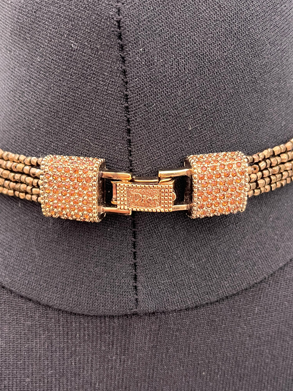Christian Dior by John Galliano 1997 Masai Beads Crystals Bronze Bib Necklace