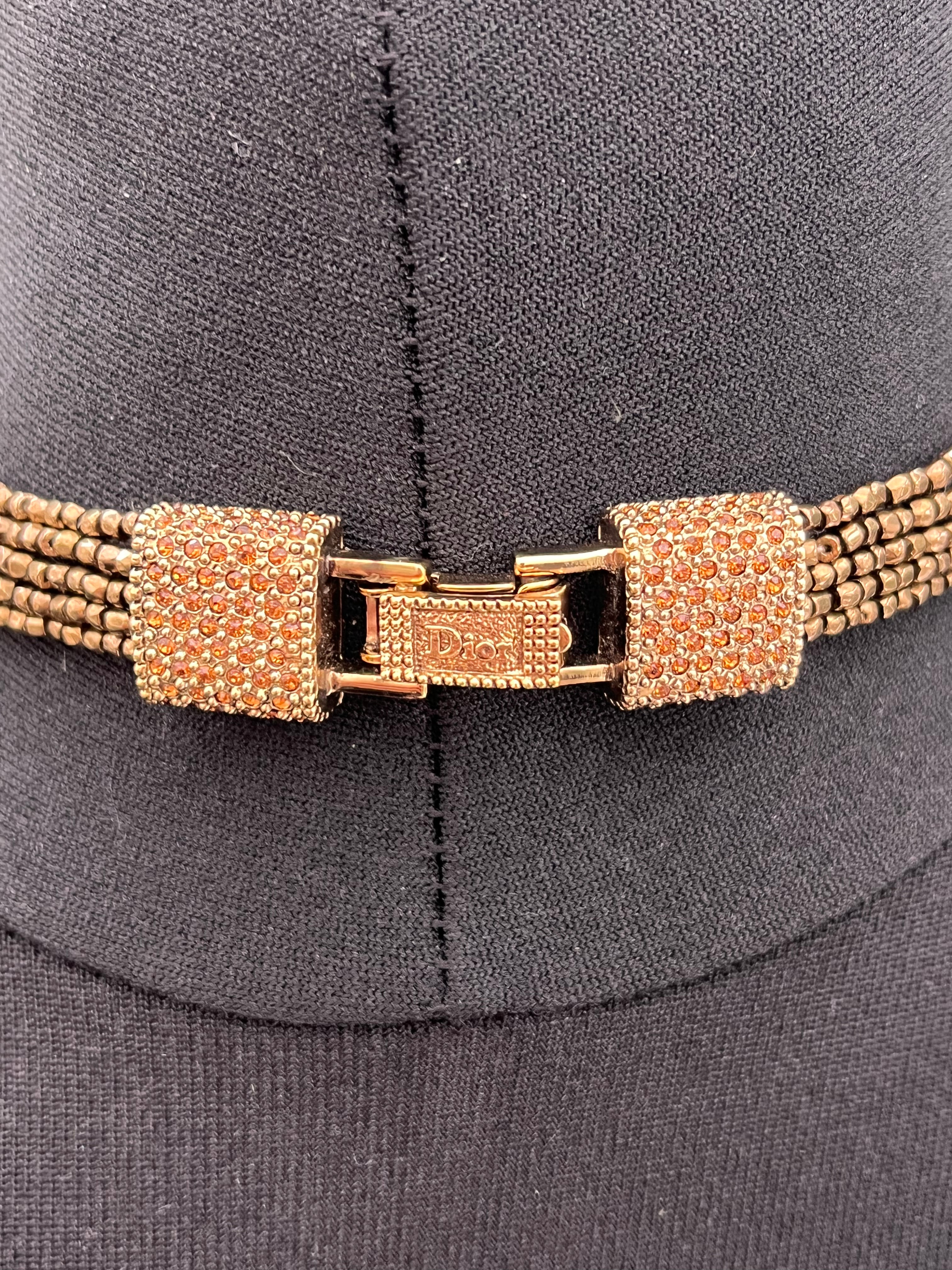 Christian Dior by John Galliano 1997 Masai Beads Crystals Bronze Bib Necklace
